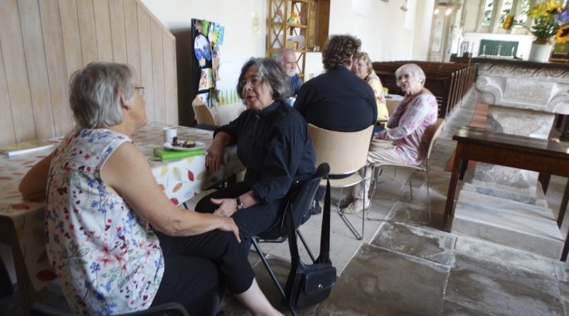 Villagers enjoying a coffee morning in St Nicholas' Church