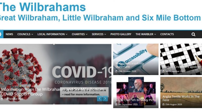 Wilbrahams' website - front page