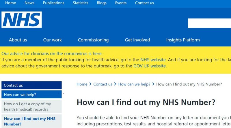 Finding out your NHS Number