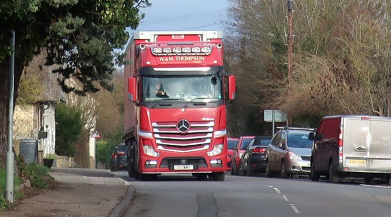 Image of lorry and parked cars on High Street, Great Wilbrham