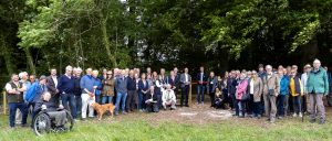 Image of people attending the ribbon cutting on the Gallops