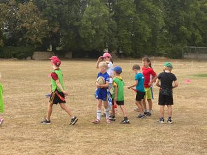 Gather of children on the sports field