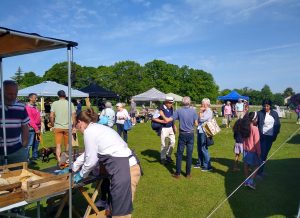 Image of stalls on the recreation ground at the farmers' market