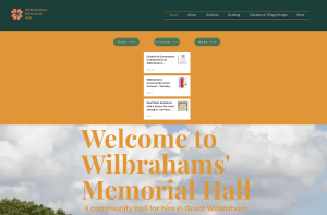 Welcome to Wilbrahams' Memorial Hall. Website Home Page.