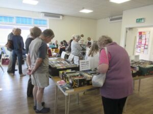 Fulbourn Library coffee morning with visitors viewing books