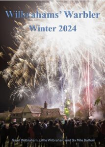 Fireworks over the recreation ground and gathered villagers